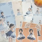 作品8 マリン 女の子 メモセット 紙モノセット コラージュ おすそ分けファイル