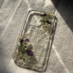 作品ビオラ/iPhoneケース/iPhone12プロ/綺麗め/押し花/iPhone12pro/case iPhone 