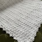 作品真っ白な毛糸で編んだかわいいベビーブランケット　　(70＊65)           127
