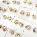 作品〖 Bijoux 〗⋆ ⁎ ˙ ✧ お花とスワロフスキーのビジューピアス ／イヤリング✧˙⁎⋆