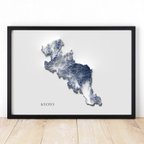 作品京都/KYOTO 立体的に見えるポスター/Topographic Map Poster A3 B3