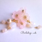 作品【数量限定】硝子桜とチェコビーズのイヤリング
