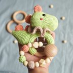 作品恐竜のTJくん【ガラガラ 赤ちゃん 歯固め おもちゃ】出産祝い
