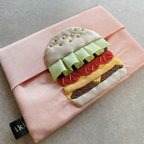 作品ハンバーガー×ポケットティッシュケース(ピンク)