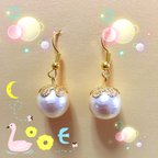 作品コットンパール♡粒ピアス