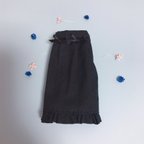 作品フリルタイトスカート＊27cmドール サイズ　ジェニーちゃんサイズ　黒　ブラック
