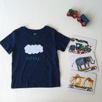 作品雨降り キッズTシャツ ネイビー