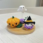 作品新作【つまみ細工】ハロウィン　かぼちゃ　おばけ　仮装