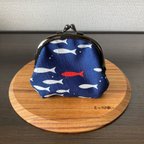 作品水族館に出掛けたくなる魚柄のがま口財布(ポーチとしても可)