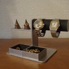 作品腕時計スタンド　ラッピング　ブラック！腕時計、リング、トレイアクセサリースタンド　N150103
