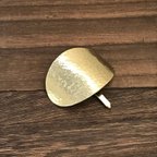 作品真鍮製 シンプルな槌目のポニーフック オーバル（楕円）ゴールド ヘアカフ ヘアフック  ヘアカフス 