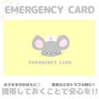 作品ネズミのEMERGENCY CARD 1枚（緊急連絡先）5.5cm×9cm