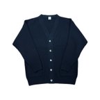 作品洗えるカシミヤ 畦編みカーディガン size2 (dark navy)