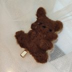 作品【新作】くまさんヘアクリップ🐻カラー焦茶　キッズアクセサリー