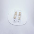 作品SALE❀『サクラ』しだれ桜のイヤリング/ピアス 春 さくら ホワイト 白 ゴールド フラワー 花 お花