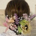 作品成人式　結婚式　造花ヘアアクセ