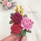 作品ブローチ〜薔薇などのブーケ（24b）