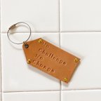 作品牛革key ring 「No challenge No change」