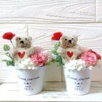 作品♥ 母の日 ♥フラワーアレンジ   くま　薔薇　カーネーション　ピンク