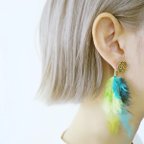 作品フェザーピアス 2ウェイ vintage btn earrings 2way <PE4-0420>