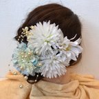 作品値下げ！ 白 フラワー  髪飾り   ヘッドドレス   ヘアアクセサリー