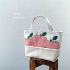作品- ̗̀ 山盛り ̖́-桃のミニトートバッグ