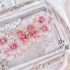 作品（B）桜と蝶のバレッタ（hair ornaments of  butterfly〜cherryblossom〜）