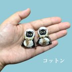 作品 【まんまる/猫/コットン】刺繍ピアス/イヤリング