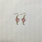 作品SALE 🌟 ピンクハートのレジンピアス💖