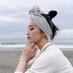 作品qppA®︎リラックスボーダー｜ 着せ替えターバン｜QPPA®︎ ヘアターバン　帽子　