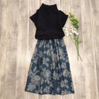 作品YUWA×鎌倉スワニー 上質リネン お花の 素敵な ギャザースカート 