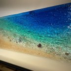 作品 壁掛けアートパネル  エメラルドブルーシー　minamoビーチ 70×30