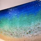 作品新色　壁掛けアートパネルスタンド エメラルドブルームーンビーチ 90cm×45cm