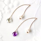 作品K10 2color Amethyst pierce