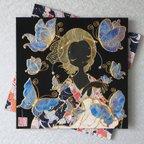 作品〈うたかた 金彩　立葵〉着物　アートパネル 〈UTAKATA　Kinsai　TACHIAOI〉