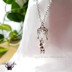 作品ivy and real rabbit necklace/ ウサギモチーフとスワロフスキーのネックレス