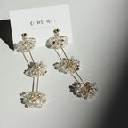 作品つぶつぶピアス(イヤリング)　夏アクセサリー　キラキラアクセサリー