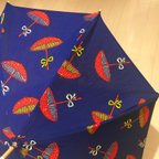 作品傘もようのアフリカ布の日傘   UVカット加工