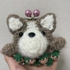 作品コーギーちゃん手編みがま口　ハンドメイド