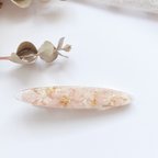 作品葉脈がきれいな紫陽花とお米のヘアクリップ small oval