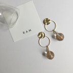 作品032 bronze ×ラウンドフープ イヤリング/ピアス