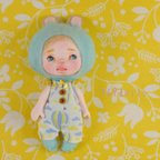 作品水色のおとこの子・・・樹脂粘土　創作人形　ミニドール　フェルト人形　ハンドメイド