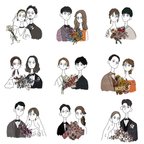 作品wedding 、friends、family、couple似顔絵・イラスト(カラー)