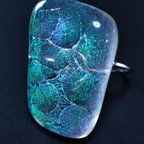 作品mermaid sea glass  【glass ring】【free size】