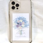 作品【再販×3】【全機種対応】スマートフォンインナーシート iPhoneケース カバー スマホ 花束 花 ドライフラワー クリア