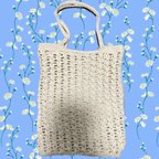 作品【Flat cotton knit bag】ivory