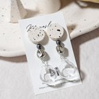 作品bubble earrings《064》silver clear painted