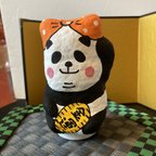 作品オリジナル張り子　中サイズ招き大熊猫(パンダ)