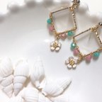 作品square beads earrings