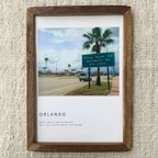 作品ヤシの木が生える道路のポスター　A4 :  フロリダ　オーランド　アメリカ　空　夏　インテリア　おしゃれ
